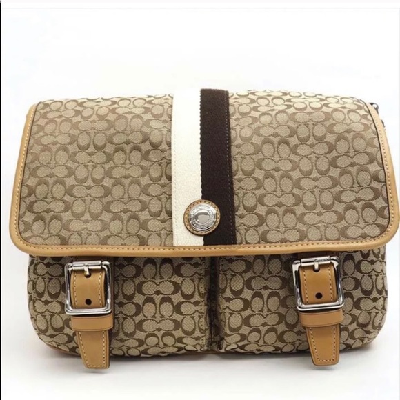 COACH VOYAGER SIGNATURE CANVAS F70183 Size: LARGE - Picture 1 of 7